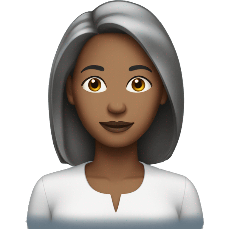 African American Woman in Her 50s with straight hair emoji