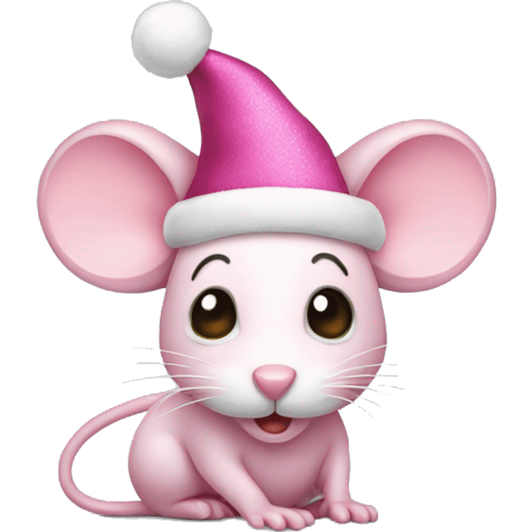 pink Christmas mouse  emoji