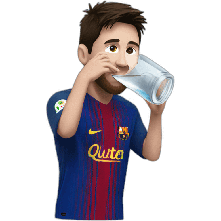 Messi drinking vodka emoji