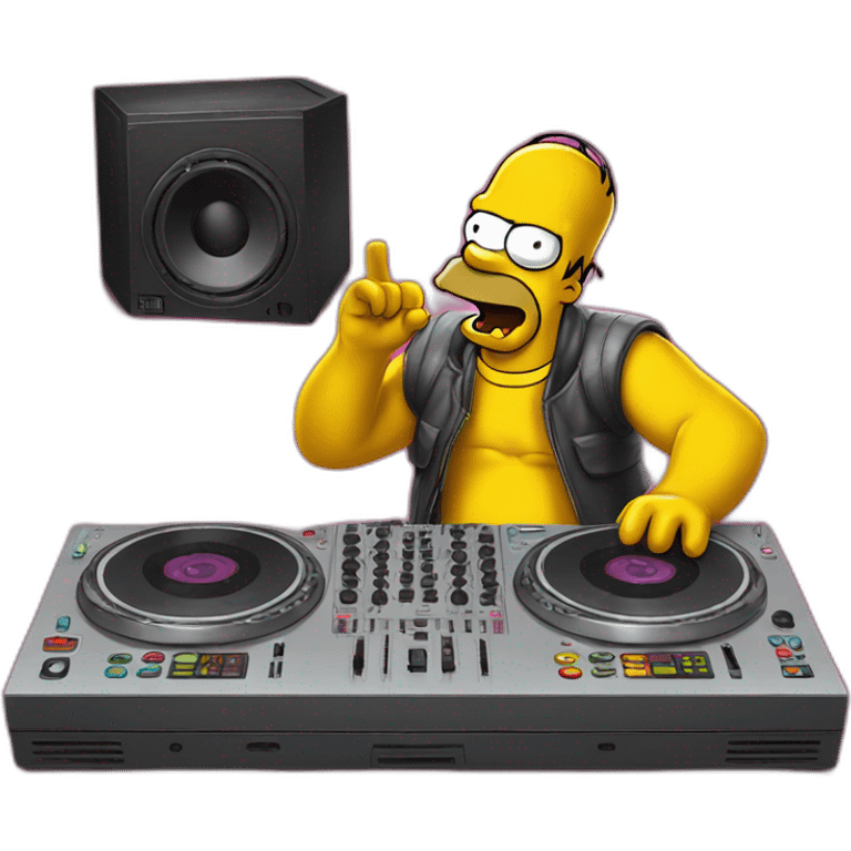 simpson paying dj emoji