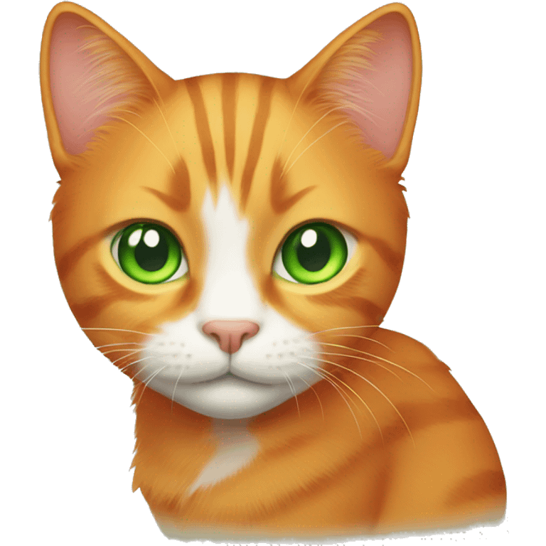 orange cat with green eyes  emoji