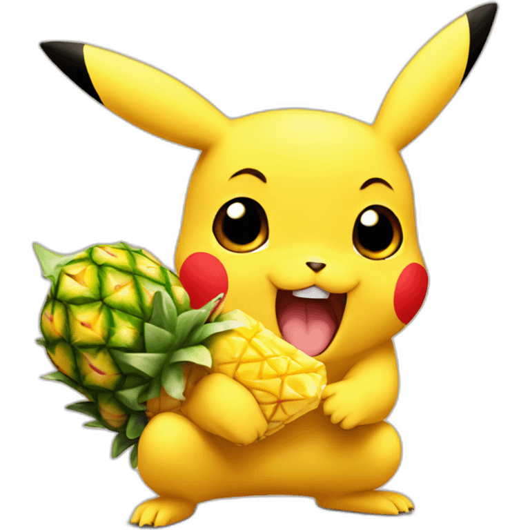 pikachu eating pineapple emoji