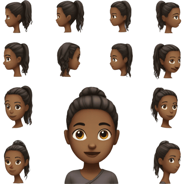 black girl with brown ponytail  emoji