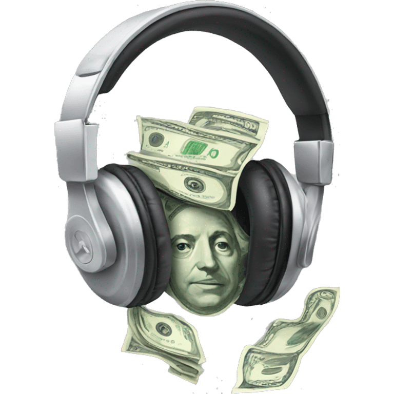 Headphones made out of money emoji