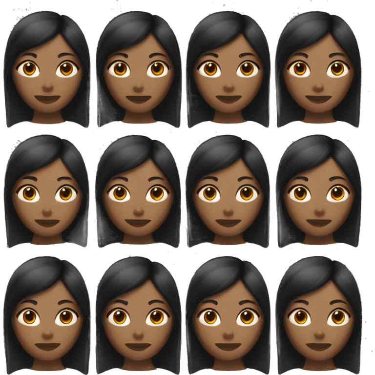 straight black hair woman emoji