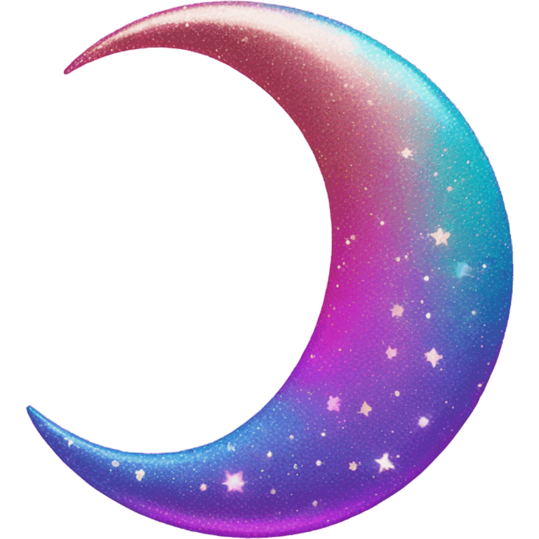 Lisa frank glitter crescent moon emoji