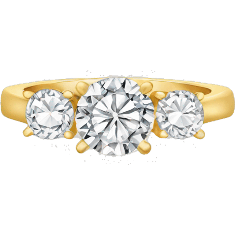 Gold three stone engagement ring emoji