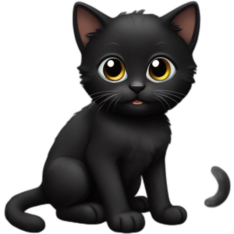 black kitten emoji