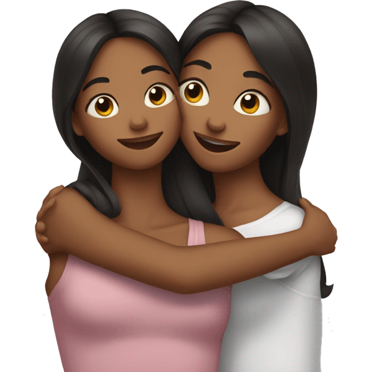 Sisters hugging emoji