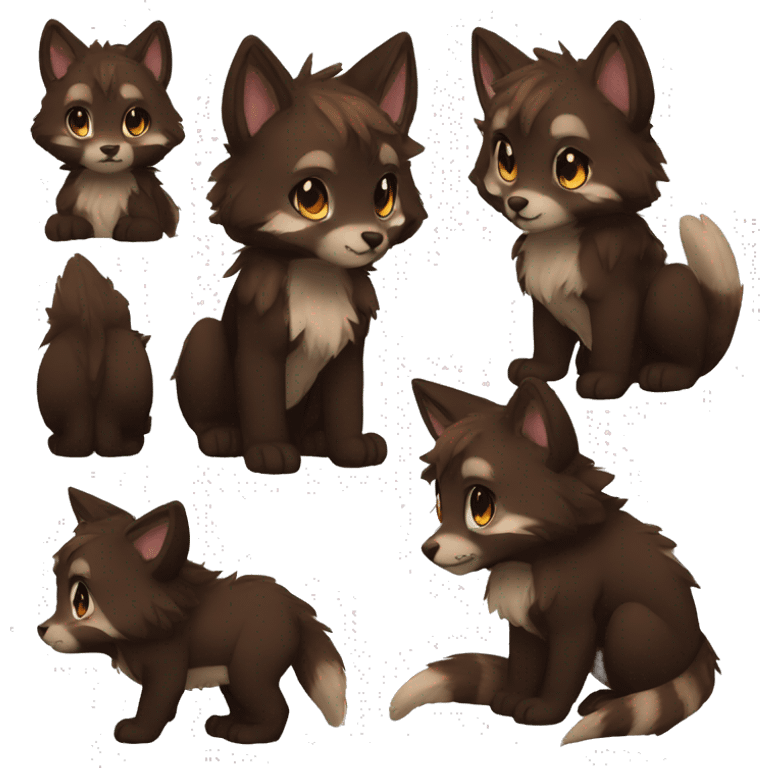 Chibi Dark Brown Furry Anthro Soma emoji