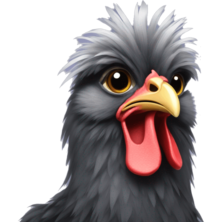 dark grey silkie chicken emoji