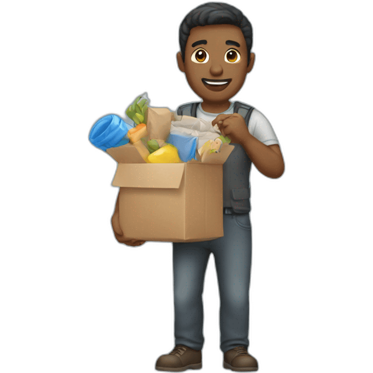 Man bringing stuff emoji