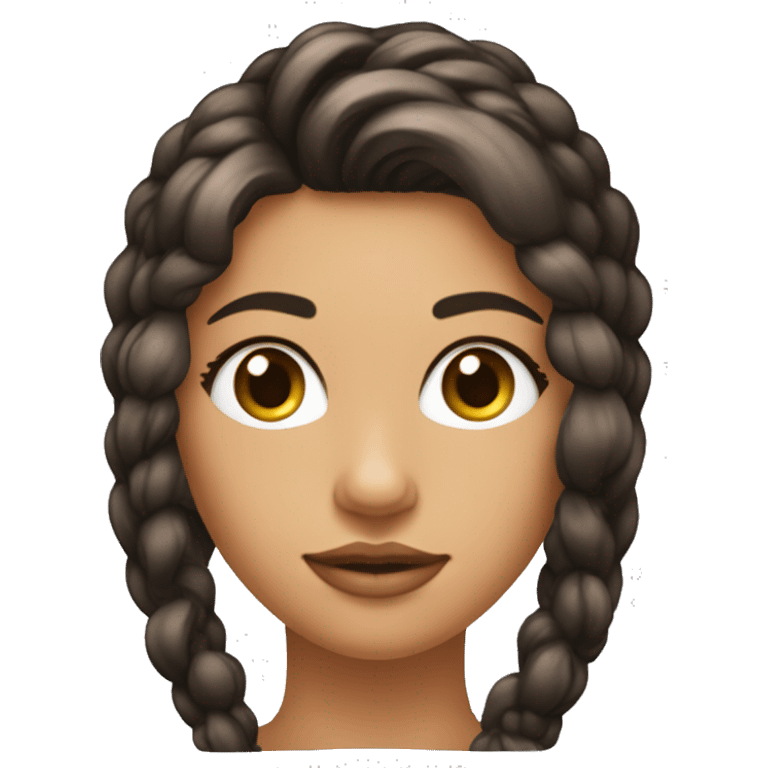 Tête femme très bronzée qui regarde sur le côté , cheveux noirs très courts et crépus , porte un bandeau blanc autour de la tête  emoji