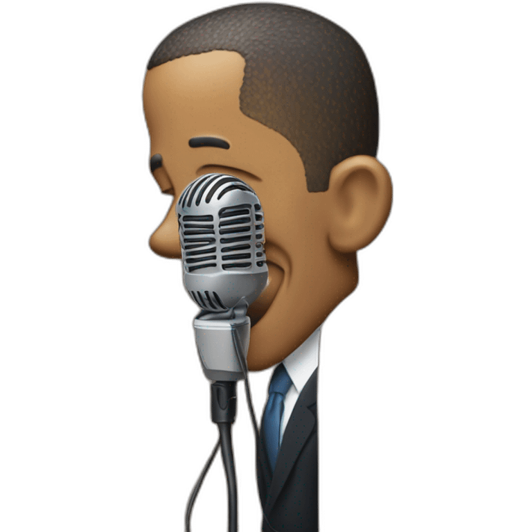 Barack Obama kissing and dropping mic emoji