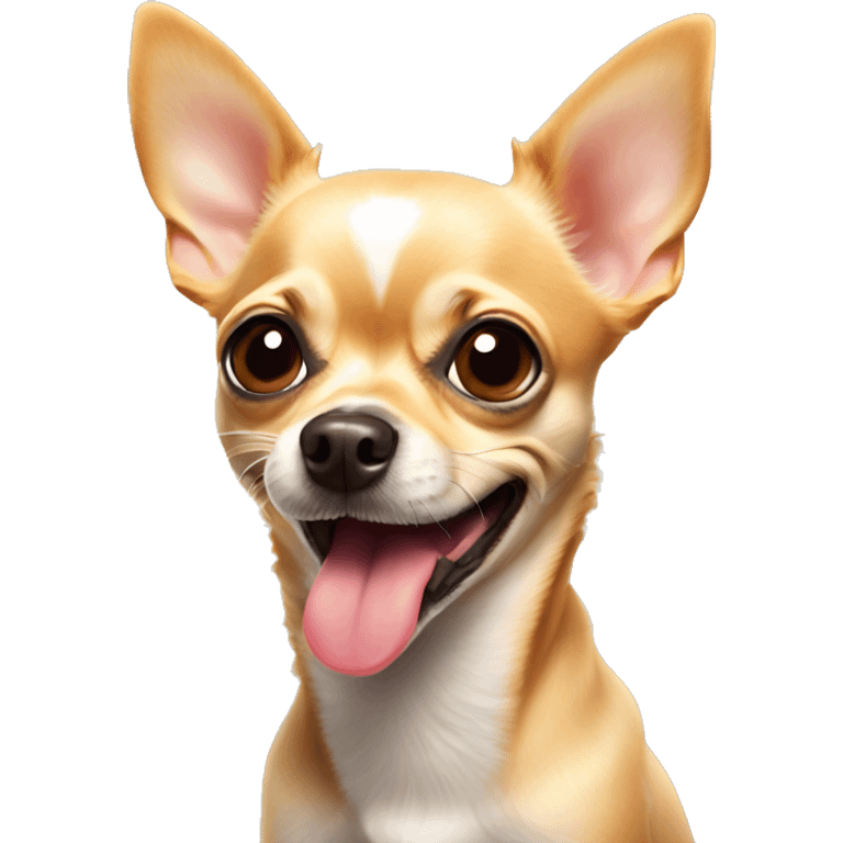 Chihuahua dog sticking out tongue emoji