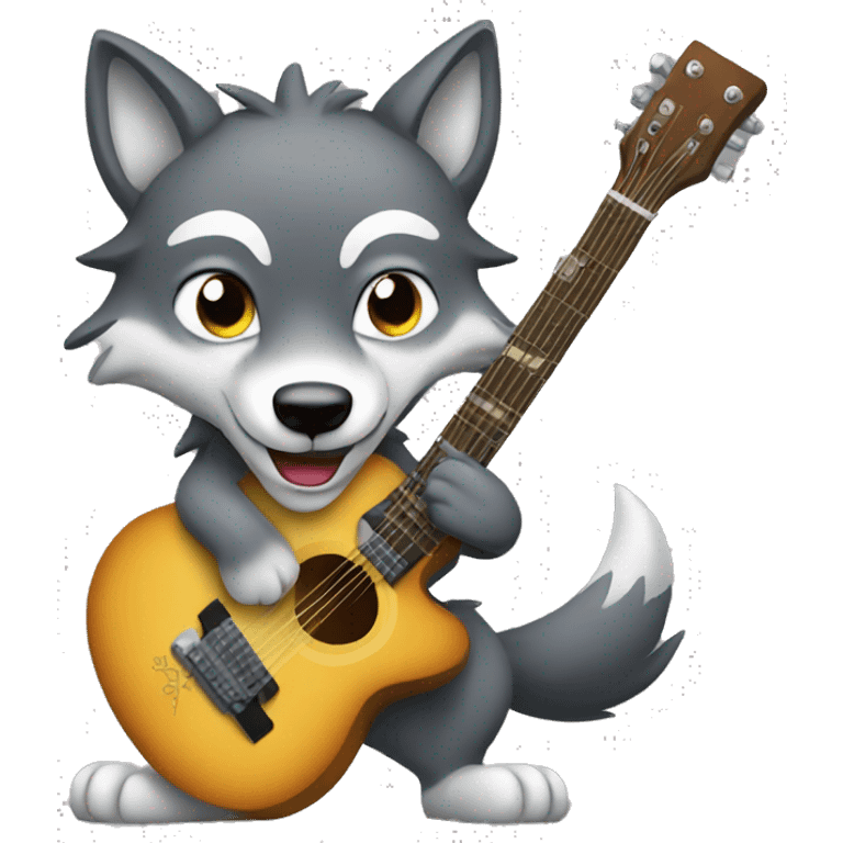 Wolf with guitar  emoji