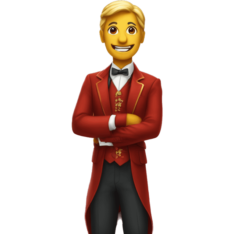  traje rojo mago de la sonrisa magia emoji