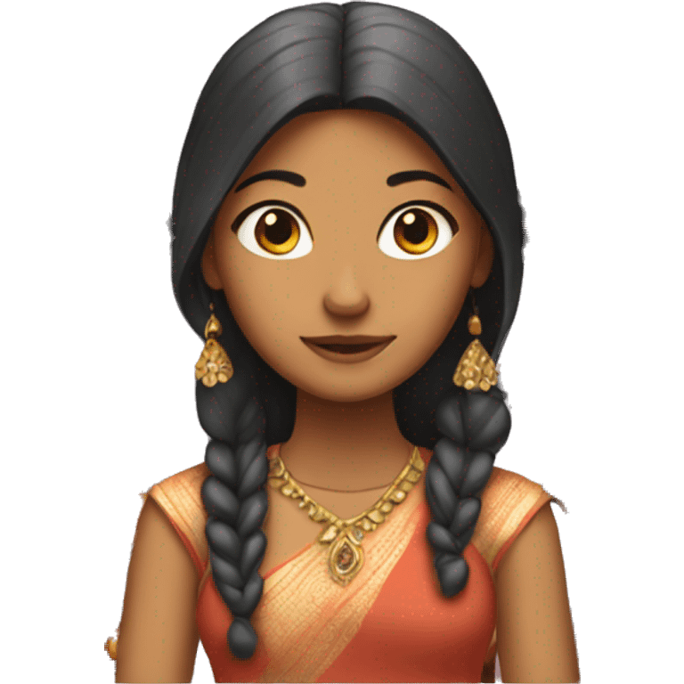 Indian girl with straight hair emoji