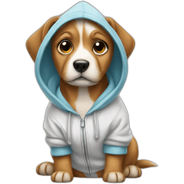 Dog wearing a hoodie  emoji