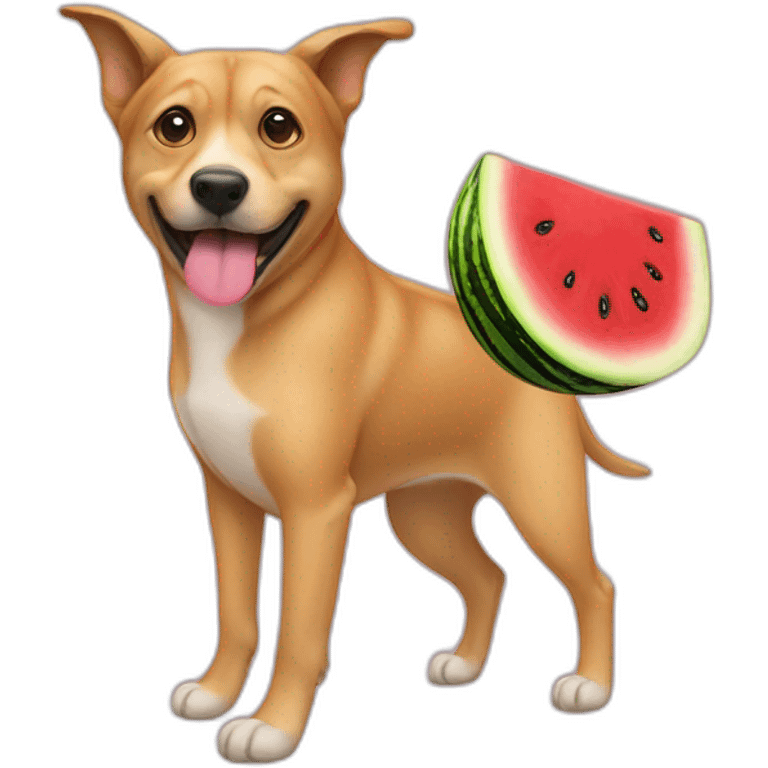 Dog and watermelone emoji