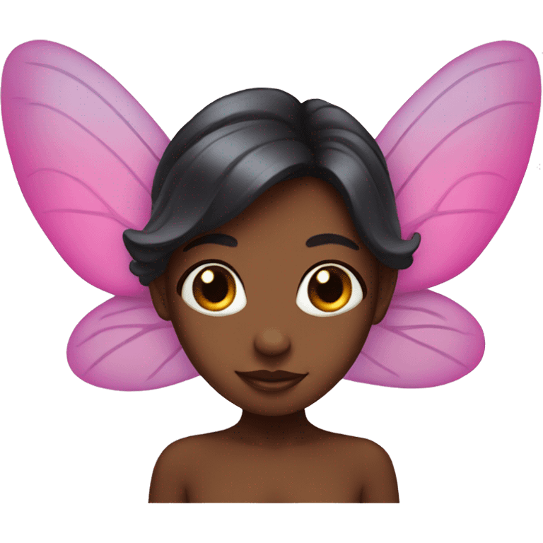 Black fairy with pink wings emoji