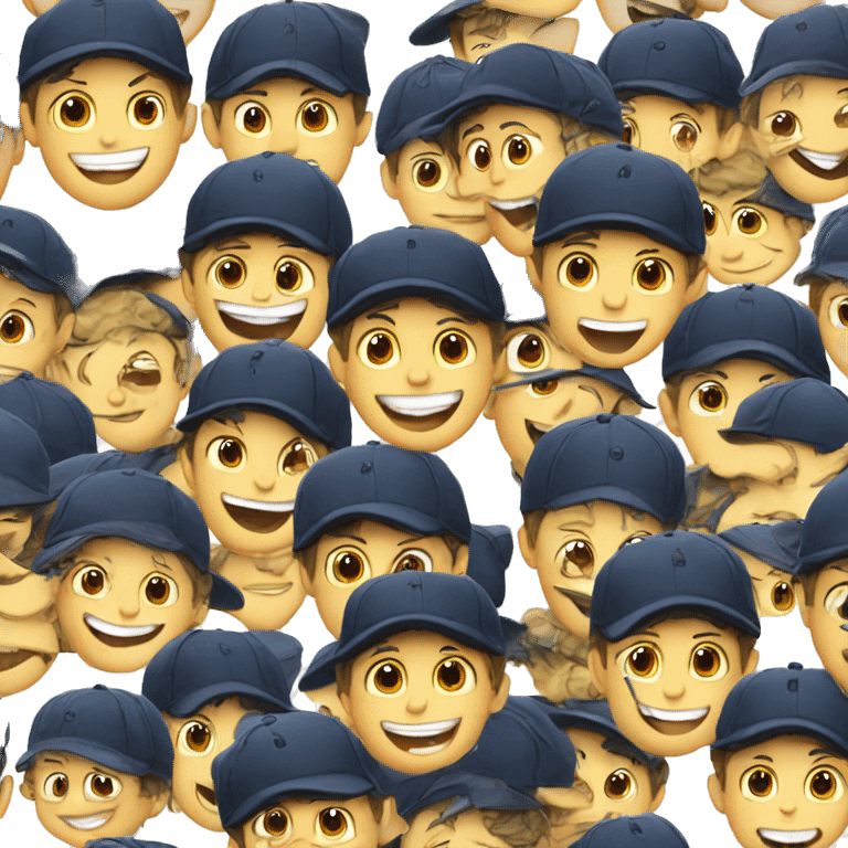 smiling boy in baseball cap emoji