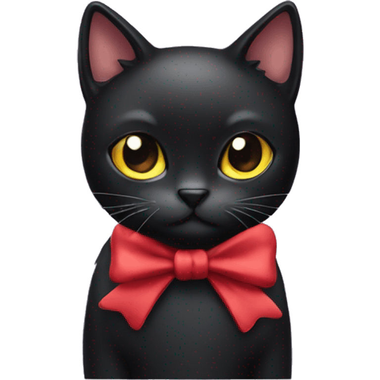 black cat with bow emoji