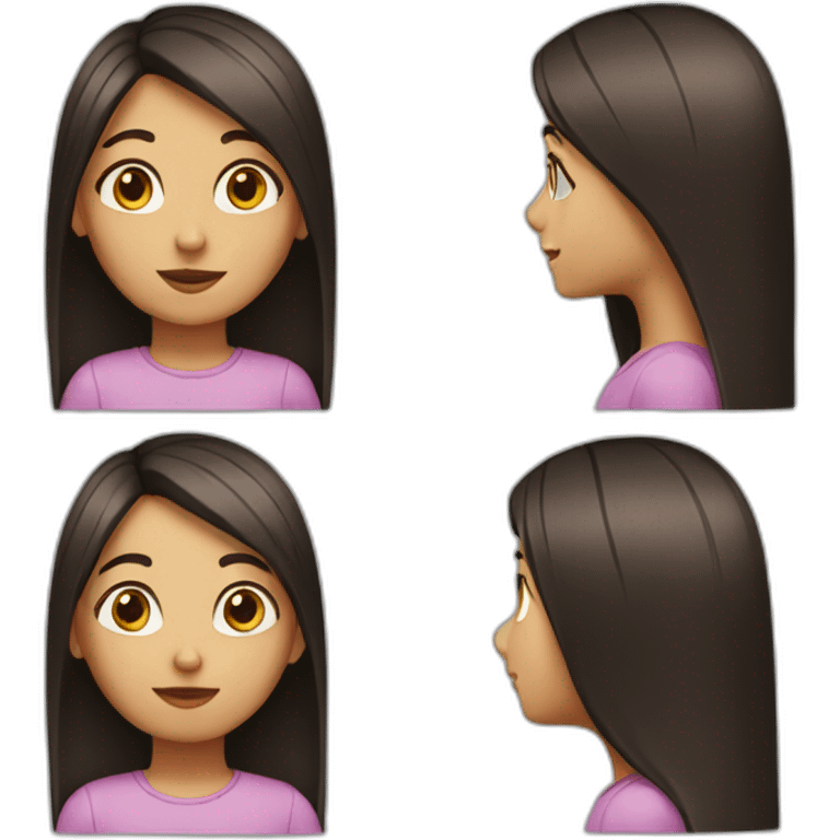 Girl with straight hair emoji