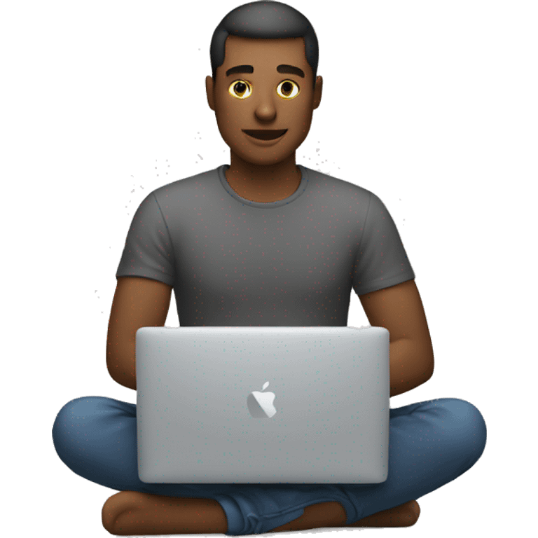 man programming on macbook emoji