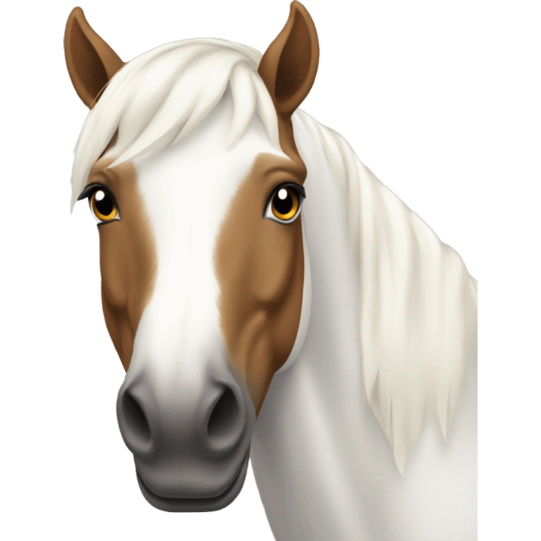 White horse with tan spots  emoji