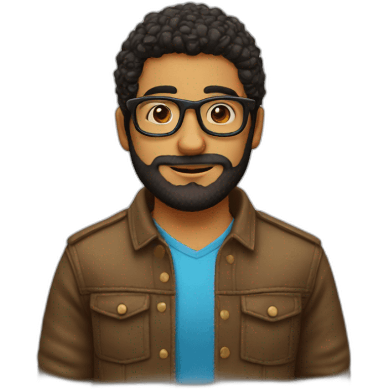 andino joven,gafas y barba emoji