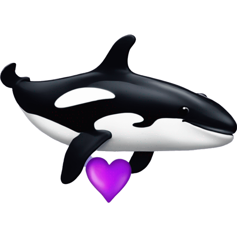 Head of an orca with heart eyes can you make it purple  emoji