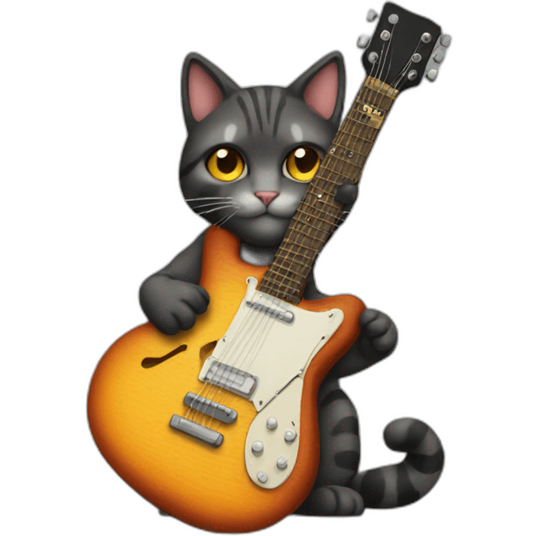 Cat with guitare  emoji