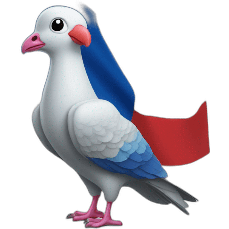 Un drapeau français avec un pigeon emoji