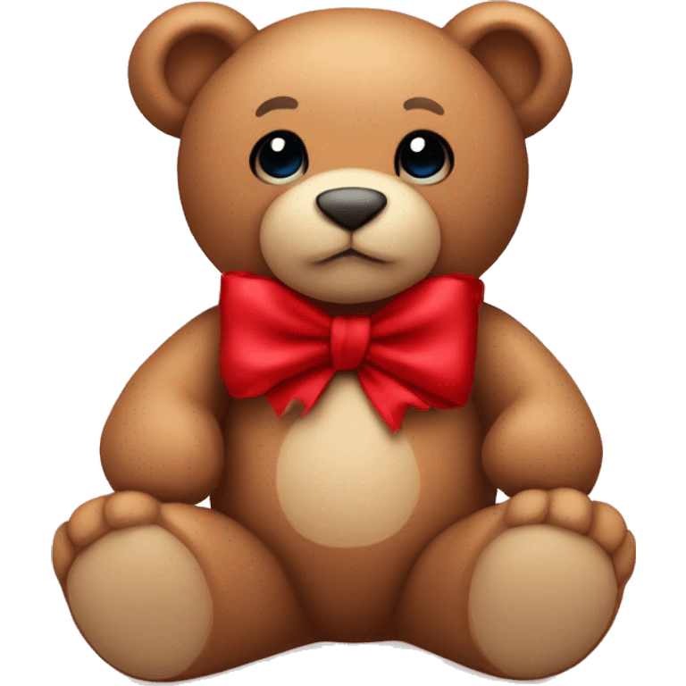 teddy bear with red bow and red rose emoji