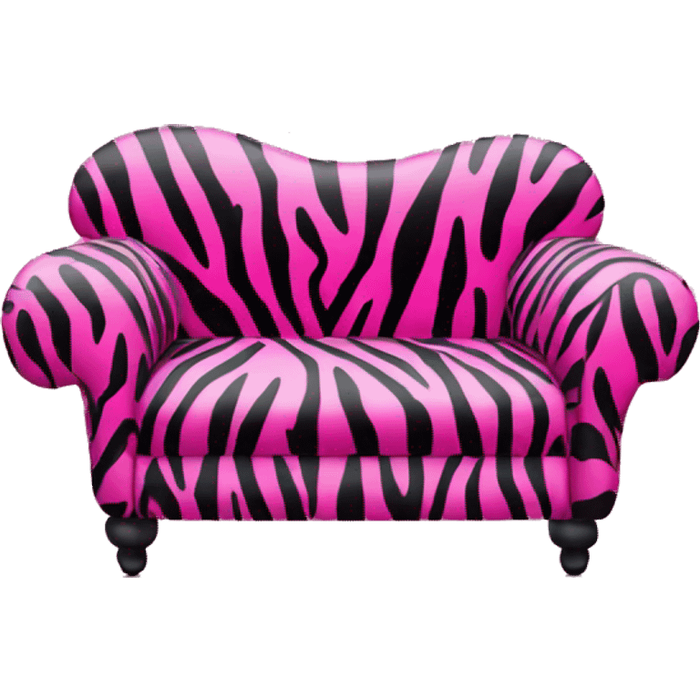 Hot pink zebra high heel shoe couch  emoji