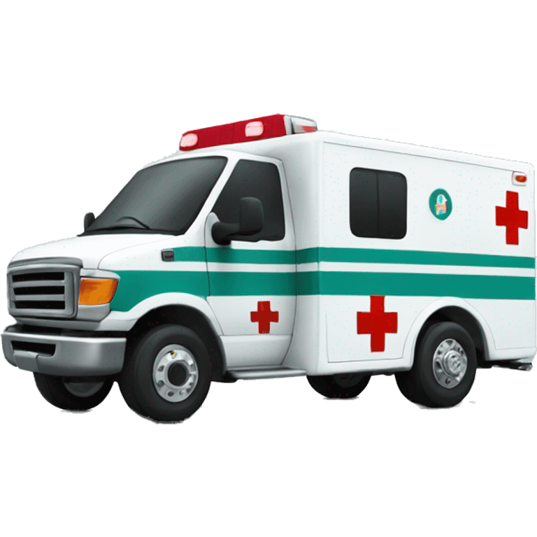 ambulance with the emotion of pleasure emoji