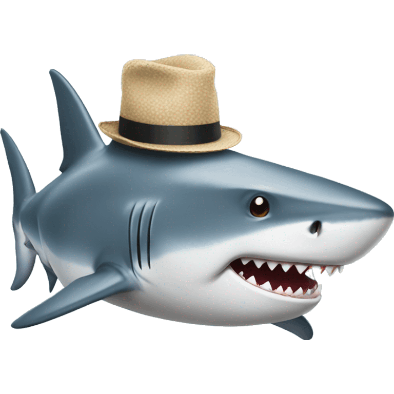 shark with hat emoji