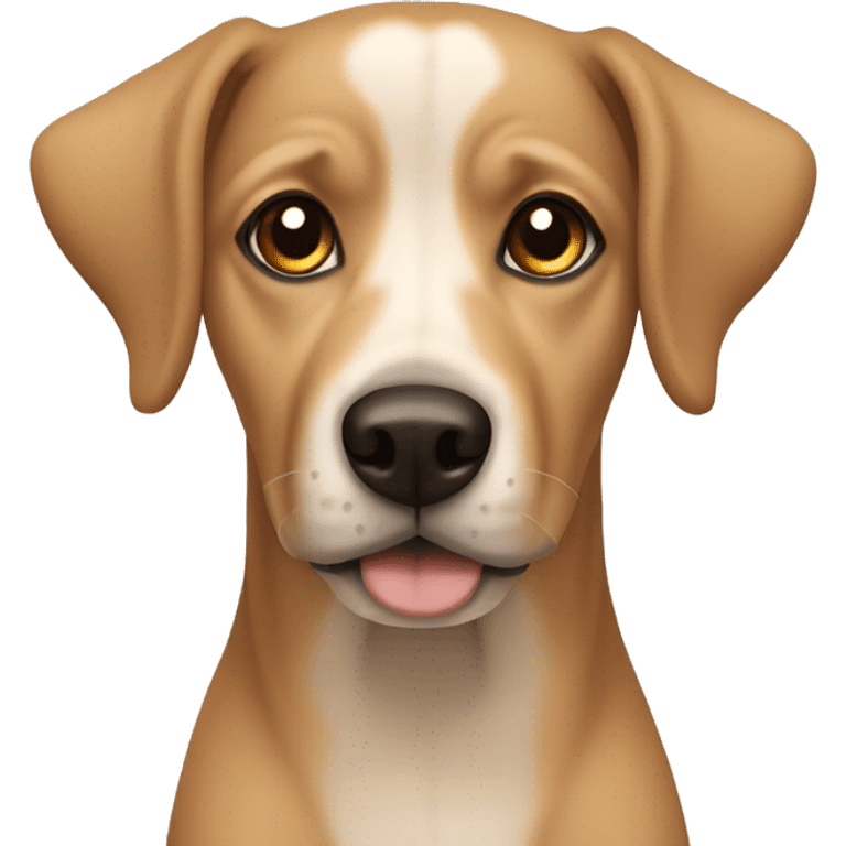 mixed breed beige brown eyes dog emoji