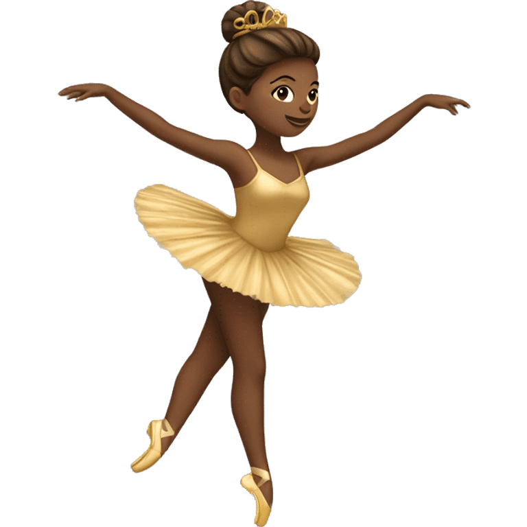  brown ballerina standing on a gold music box emoji