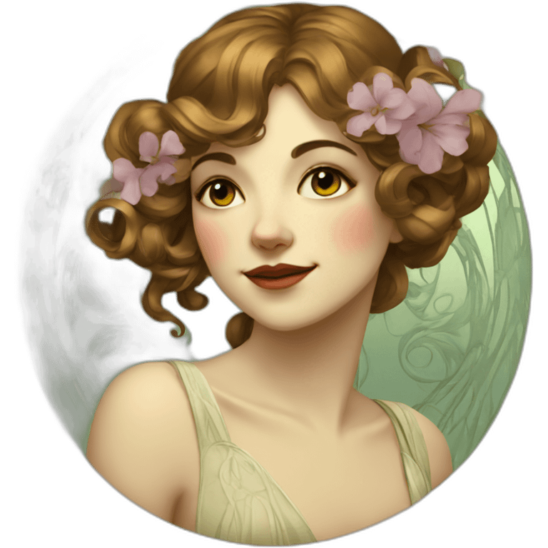 Art nouveau girl emoji