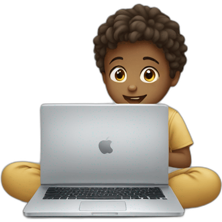 child using laptop emoji