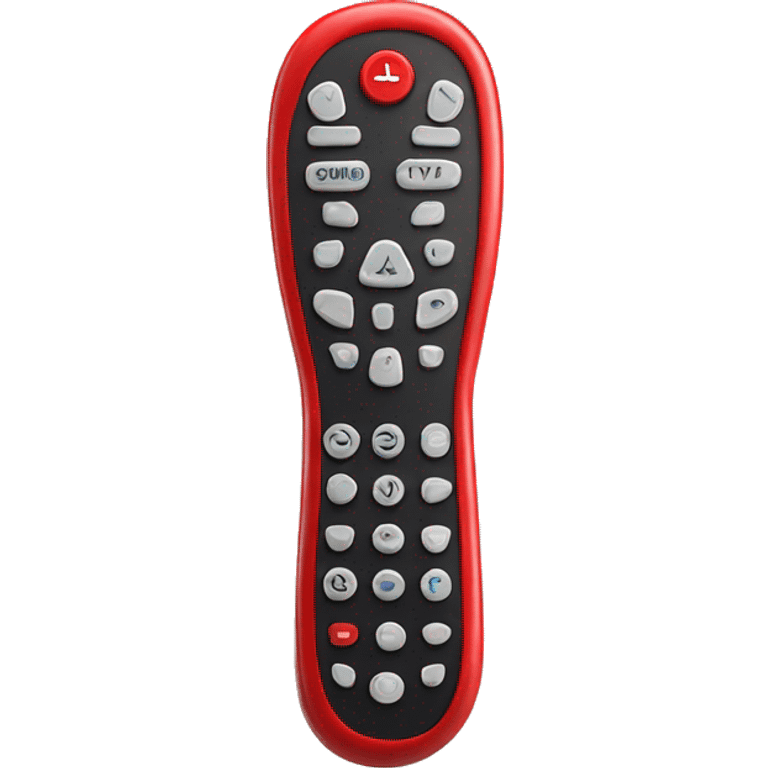 Realistic TV remote control in red emoji