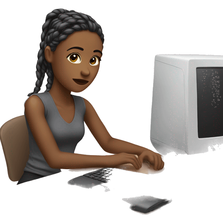 total girl with a pc emoji