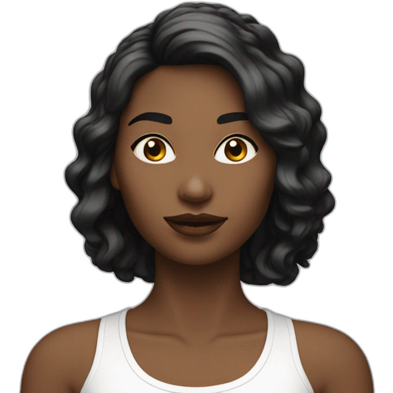 femme cheuveux court noir blanche emoji