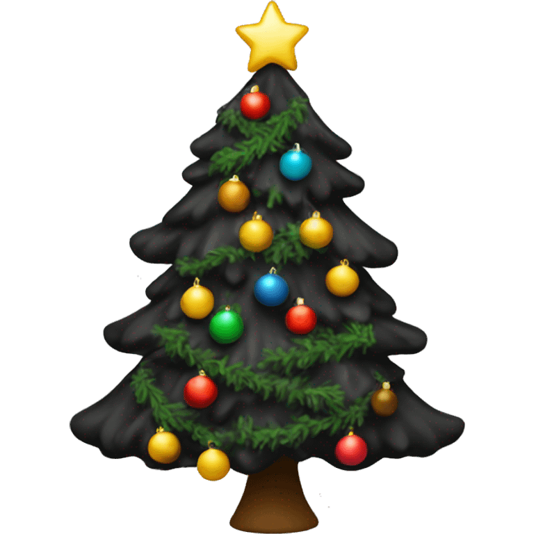 Black decorated Christmas tree  emoji