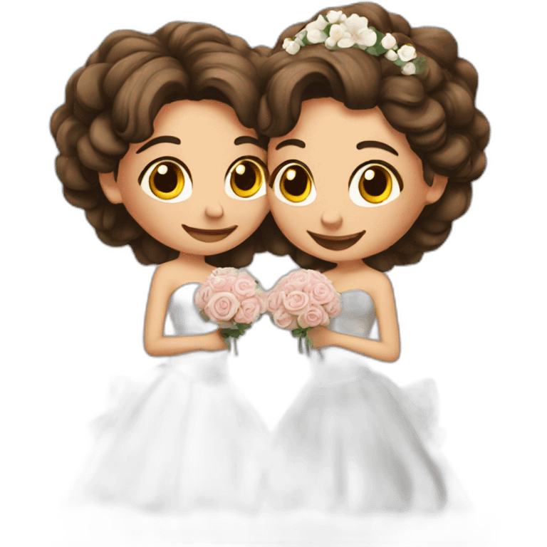 Two girls Just married in love emoji