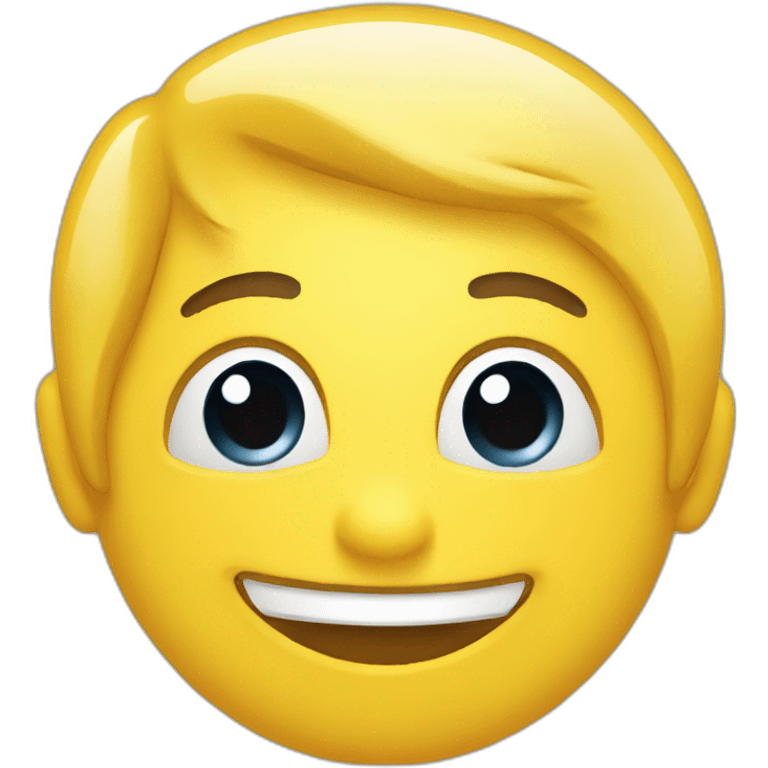 A [smile] emoji, the emoji is circular in shape, with a yellow background. emoji