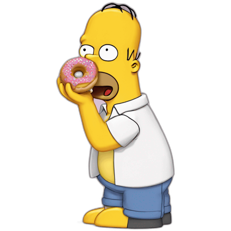 Homer Simpson mange un donnut emoji