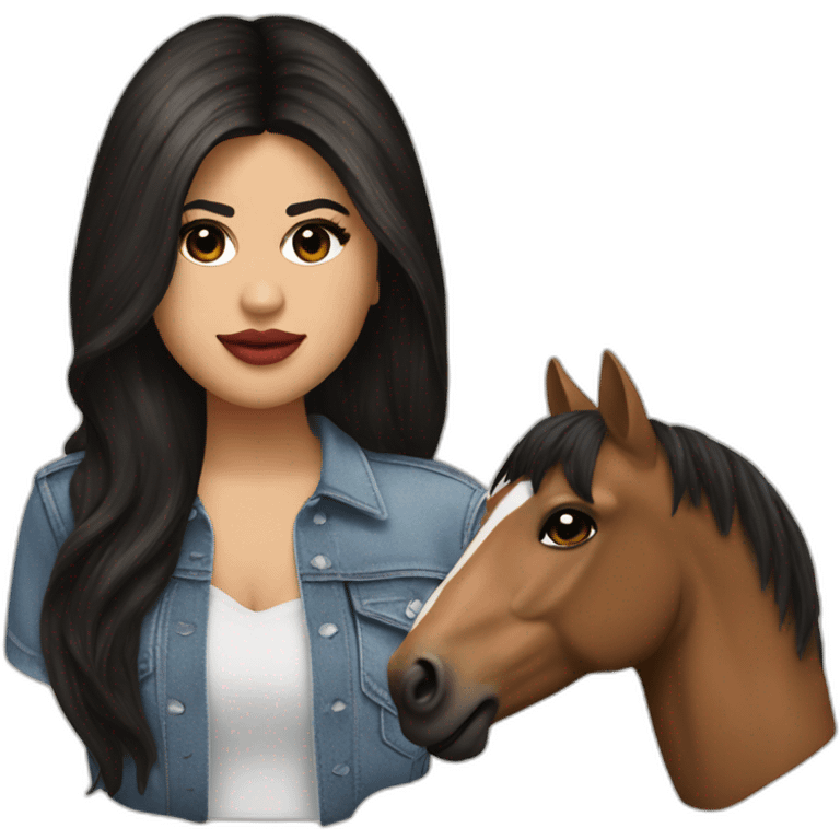 Selena Gomez with an horse head emoji